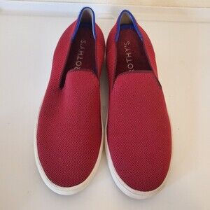 Rothy's Slip On Women's Size 9 Shoes Red Garnet Knit Flats Round Toe Retired